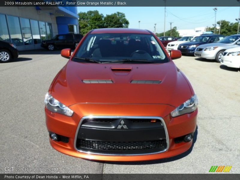 Rotor Glow Orange Metallic / Black 2009 Mitsubishi Lancer RALLIART