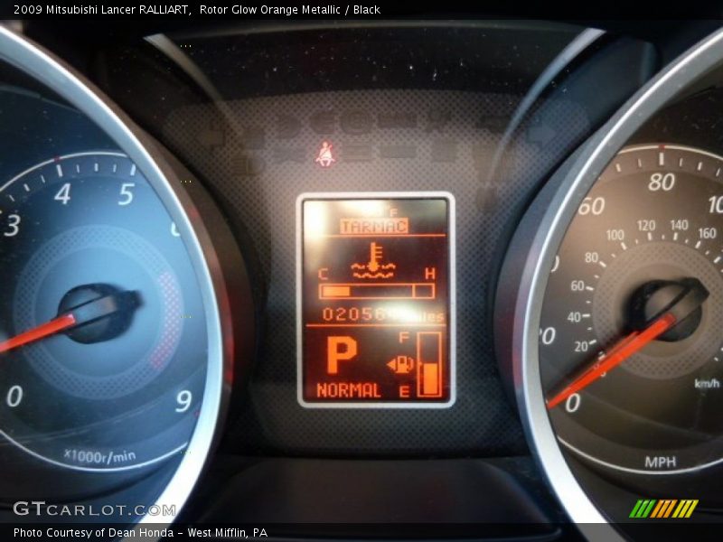 Rotor Glow Orange Metallic / Black 2009 Mitsubishi Lancer RALLIART