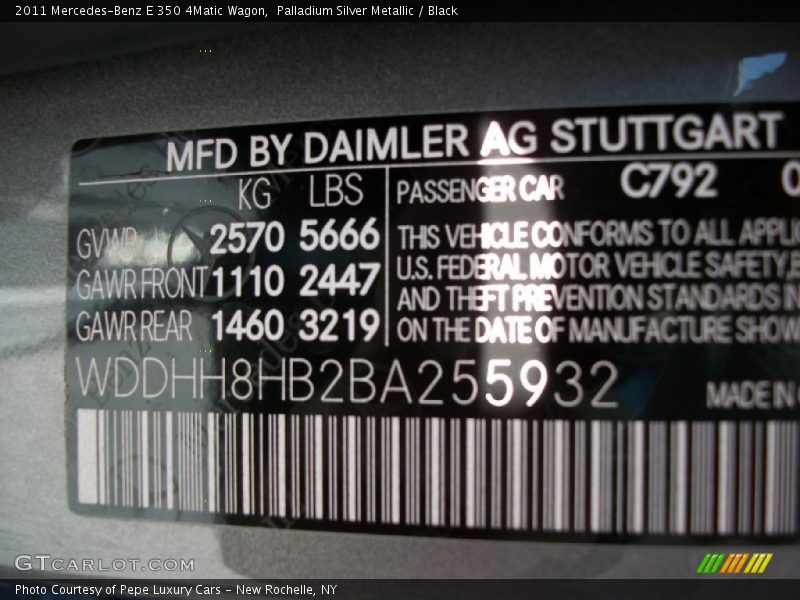 Palladium Silver Metallic / Black 2011 Mercedes-Benz E 350 4Matic Wagon