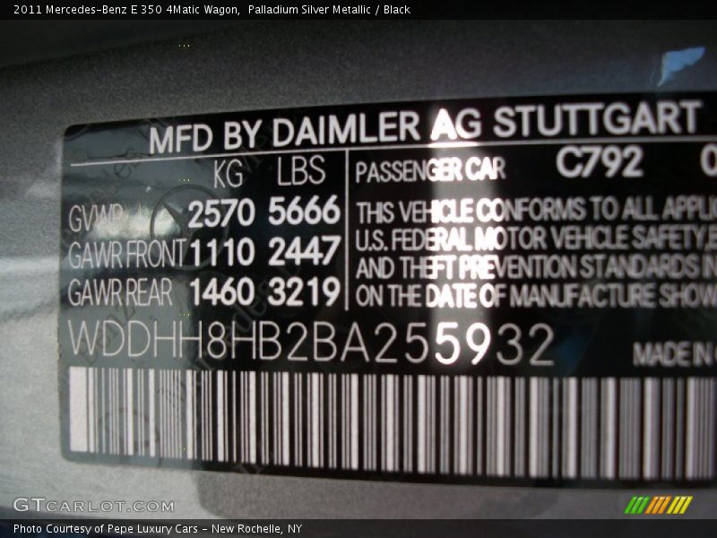 Palladium Silver Metallic / Black 2011 Mercedes-Benz E 350 4Matic Wagon