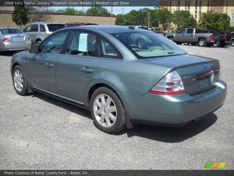 Titanium Green Metallic / Medium Light Stone 2008 Ford Taurus Limited