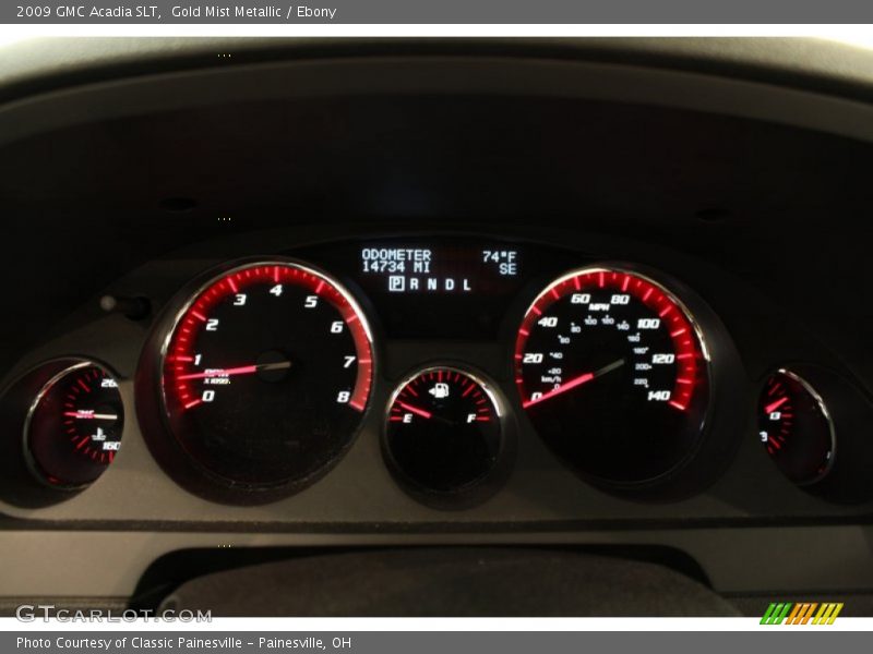 Gold Mist Metallic / Ebony 2009 GMC Acadia SLT