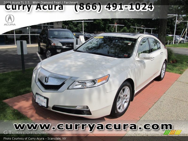 White Diamond Pearl / Parchment 2009 Acura TL 3.5