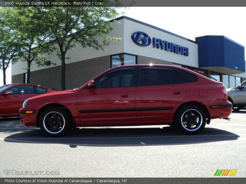 Rally Red / Gray 2005 Hyundai Elantra GT Hatchback