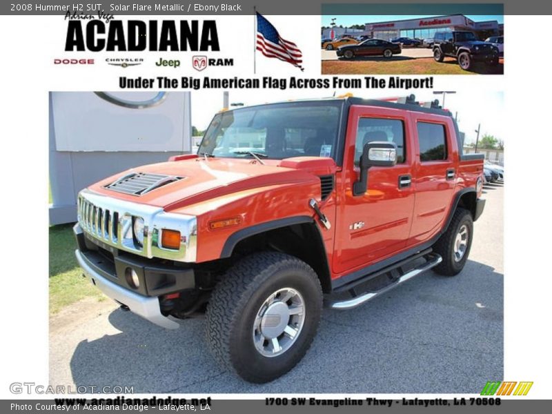 Solar Flare Metallic / Ebony Black 2008 Hummer H2 SUT