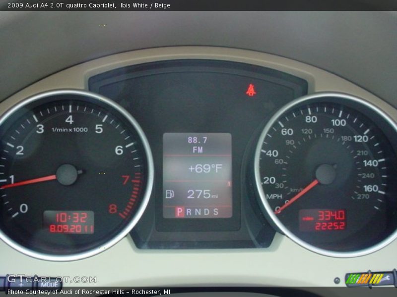  2009 A4 2.0T quattro Cabriolet 2.0T quattro Cabriolet Gauges