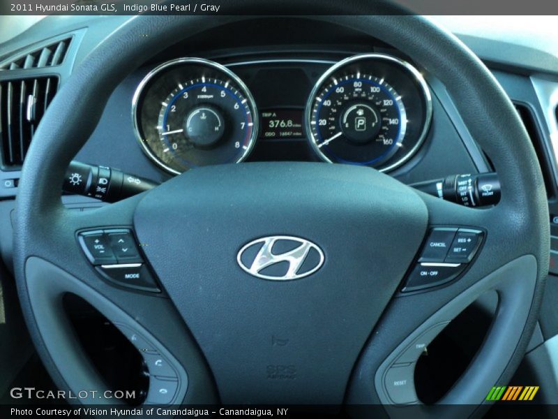 Indigo Blue Pearl / Gray 2011 Hyundai Sonata GLS