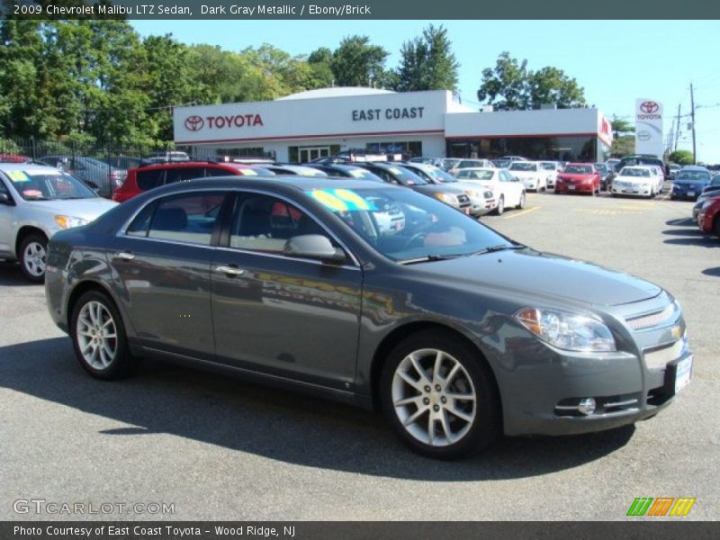 Dark Gray Metallic / Ebony/Brick 2009 Chevrolet Malibu LTZ Sedan