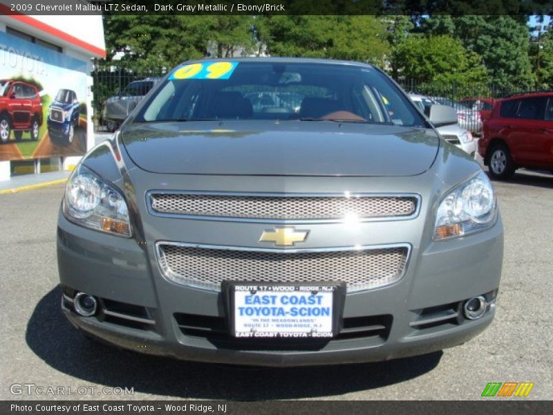 Dark Gray Metallic / Ebony/Brick 2009 Chevrolet Malibu LTZ Sedan