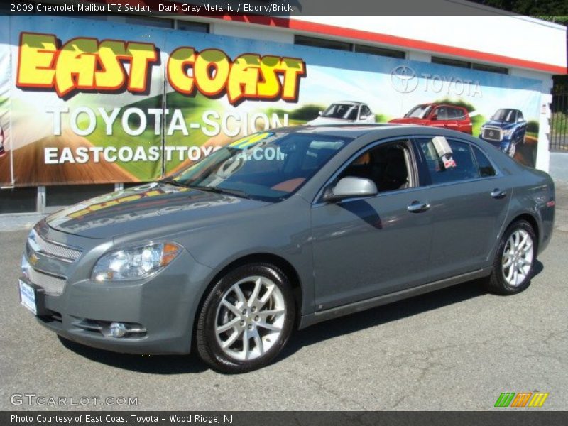 Dark Gray Metallic / Ebony/Brick 2009 Chevrolet Malibu LTZ Sedan