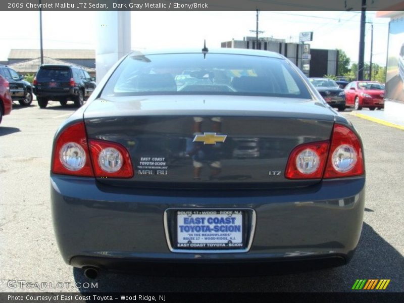 Dark Gray Metallic / Ebony/Brick 2009 Chevrolet Malibu LTZ Sedan