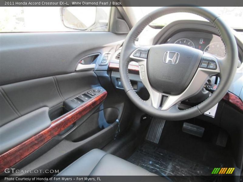 White Diamond Pearl / Black 2011 Honda Accord Crosstour EX-L