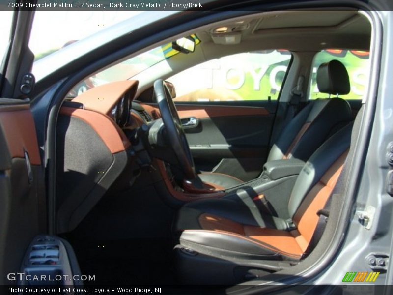 Dark Gray Metallic / Ebony/Brick 2009 Chevrolet Malibu LTZ Sedan