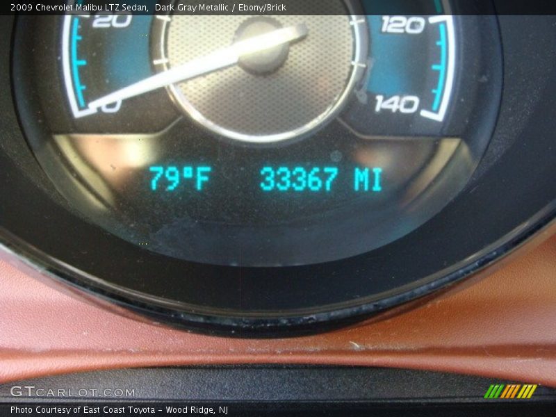 Dark Gray Metallic / Ebony/Brick 2009 Chevrolet Malibu LTZ Sedan