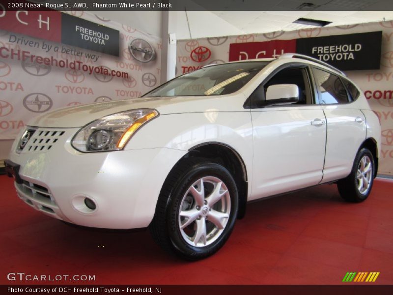 Phantom White Pearl / Black 2008 Nissan Rogue SL AWD