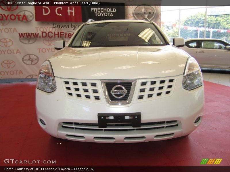 Phantom White Pearl / Black 2008 Nissan Rogue SL AWD
