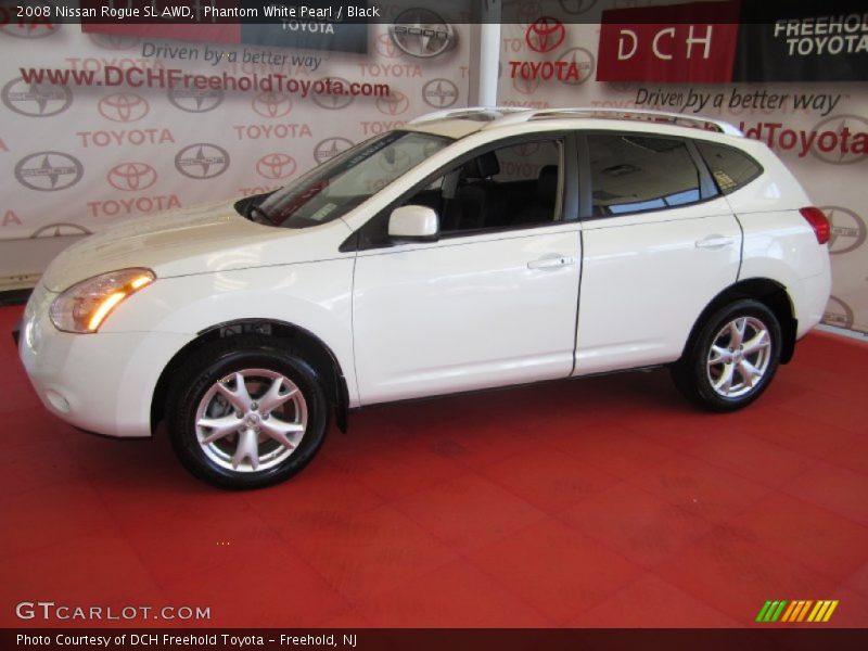 Phantom White Pearl / Black 2008 Nissan Rogue SL AWD