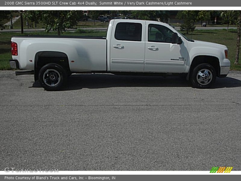 Summit White / Very Dark Cashmere/Light Cashmere 2008 GMC Sierra 3500HD SLT Crew Cab 4x4 Dually