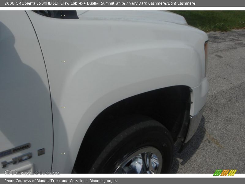 Summit White / Very Dark Cashmere/Light Cashmere 2008 GMC Sierra 3500HD SLT Crew Cab 4x4 Dually