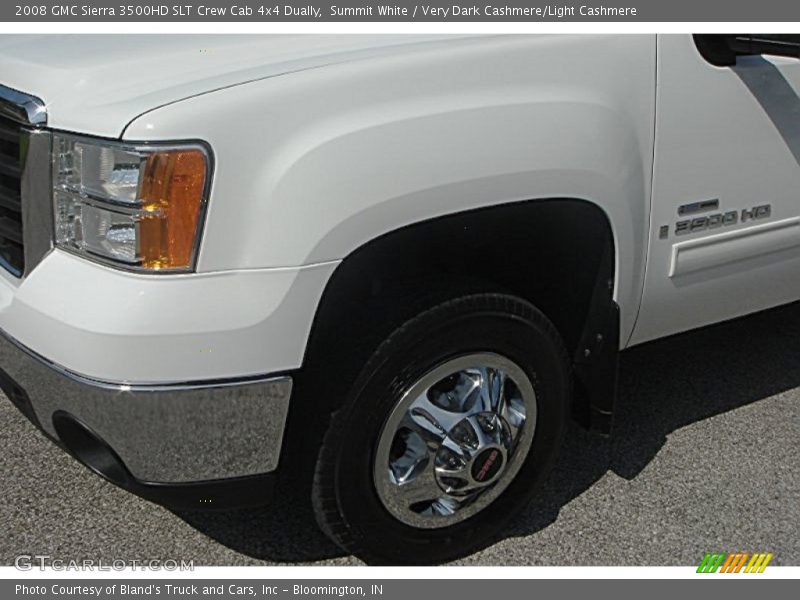 Summit White / Very Dark Cashmere/Light Cashmere 2008 GMC Sierra 3500HD SLT Crew Cab 4x4 Dually