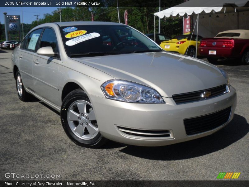 Gold Mist Metallic / Gray 2008 Chevrolet Impala LT
