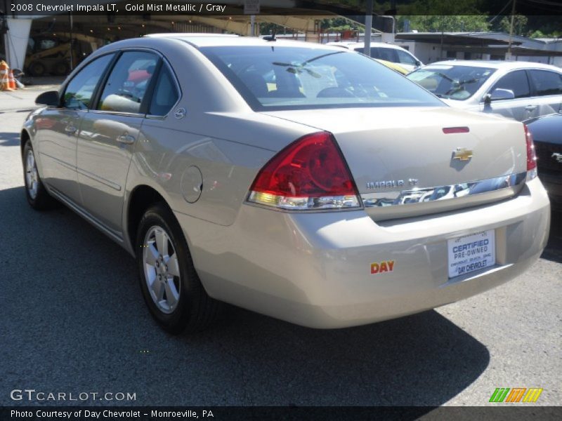 Gold Mist Metallic / Gray 2008 Chevrolet Impala LT
