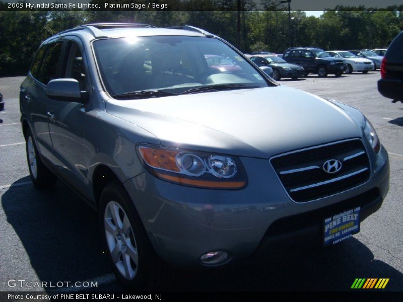 Platinum Sage / Beige 2009 Hyundai Santa Fe Limited
