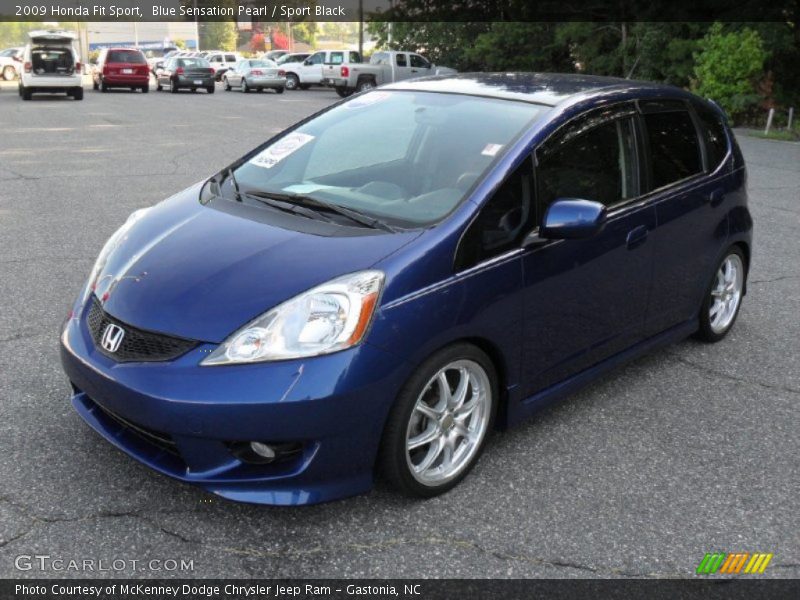Blue Sensation Pearl / Sport Black 2009 Honda Fit Sport