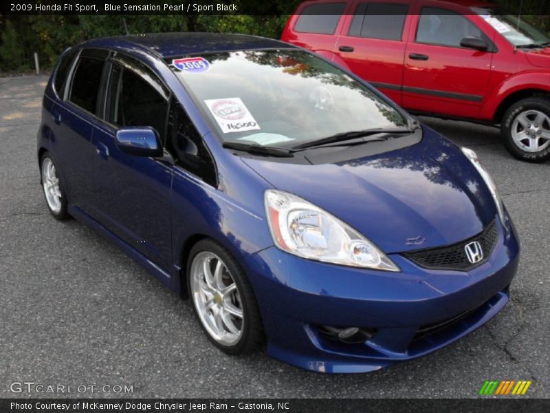 Blue Sensation Pearl / Sport Black 2009 Honda Fit Sport