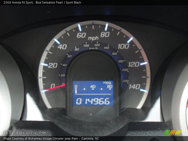 Blue Sensation Pearl / Sport Black 2009 Honda Fit Sport