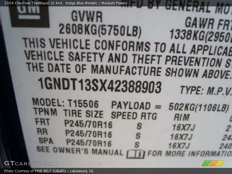 Indigo Blue Metallic / Medium Pewter 2004 Chevrolet TrailBlazer LS 4x4