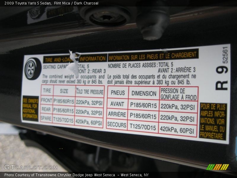 Flint Mica / Dark Charcoal 2009 Toyota Yaris S Sedan