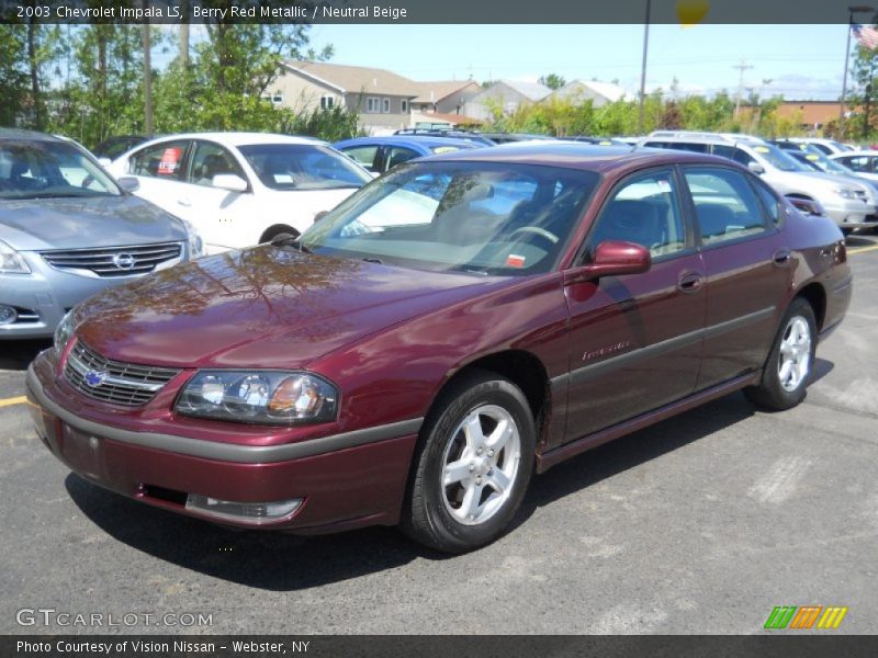 Berry Red Metallic / Neutral Beige 2003 Chevrolet Impala LS
