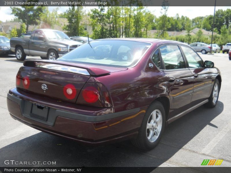 Berry Red Metallic / Neutral Beige 2003 Chevrolet Impala LS
