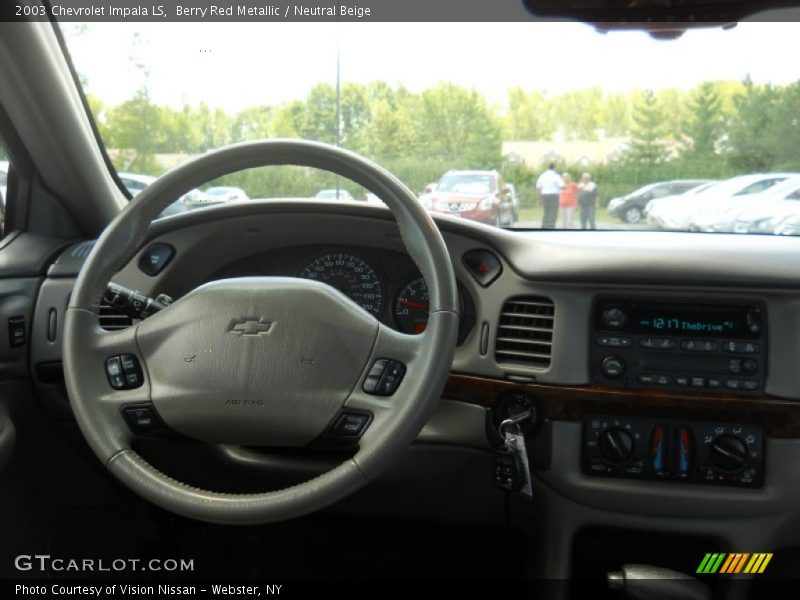 Berry Red Metallic / Neutral Beige 2003 Chevrolet Impala LS