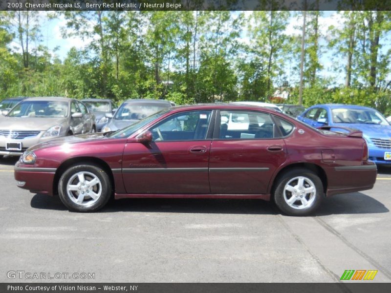 Berry Red Metallic / Neutral Beige 2003 Chevrolet Impala LS