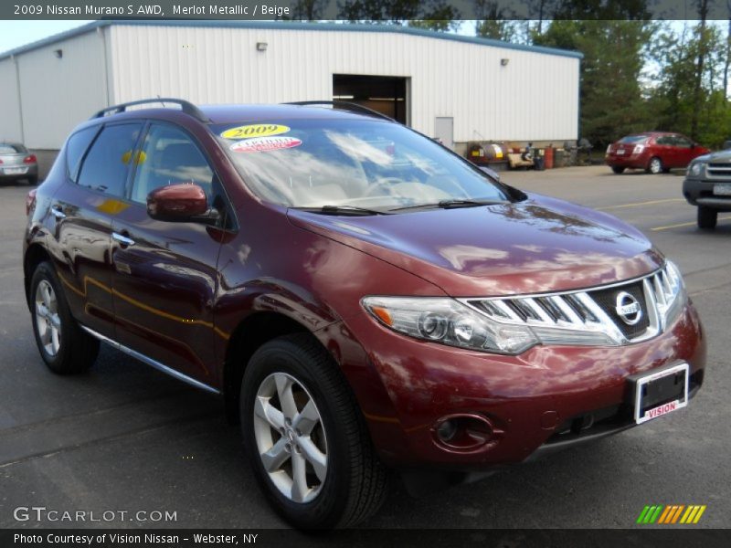 Merlot Metallic / Beige 2009 Nissan Murano S AWD
