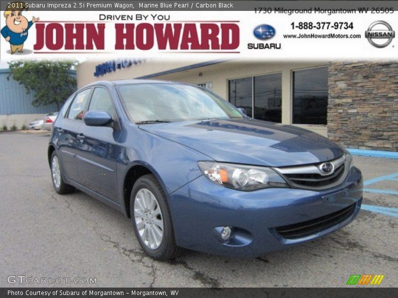 Marine Blue Pearl / Carbon Black 2011 Subaru Impreza 2.5i Premium Wagon