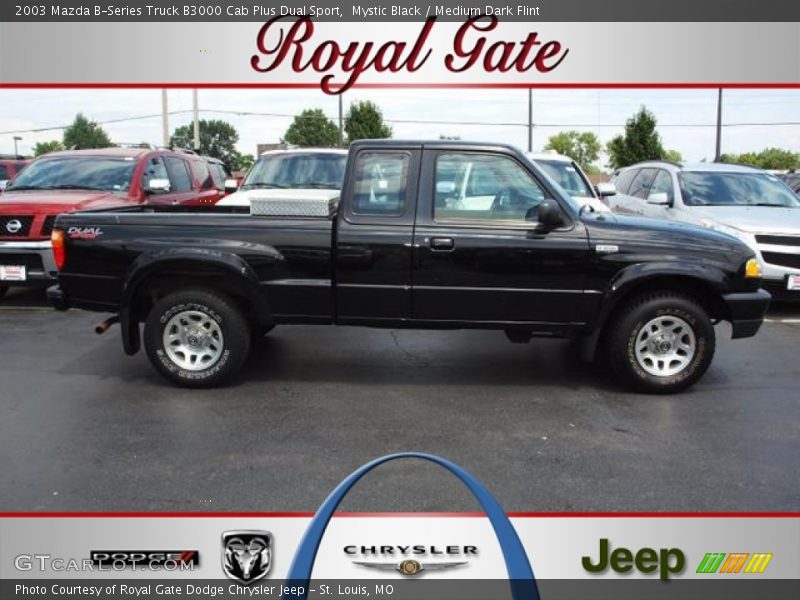 Mystic Black / Medium Dark Flint 2003 Mazda B-Series Truck B3000 Cab Plus Dual Sport