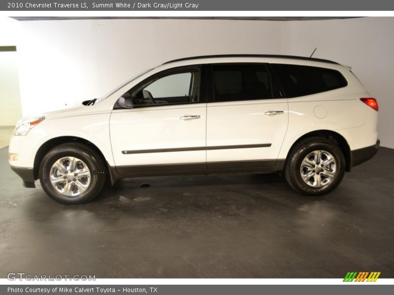 Summit White / Dark Gray/Light Gray 2010 Chevrolet Traverse LS
