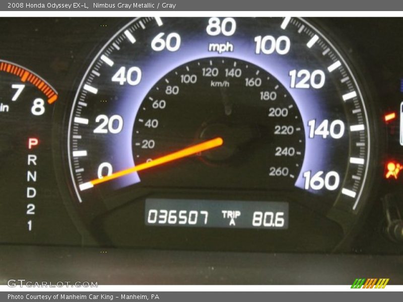 Nimbus Gray Metallic / Gray 2008 Honda Odyssey EX-L