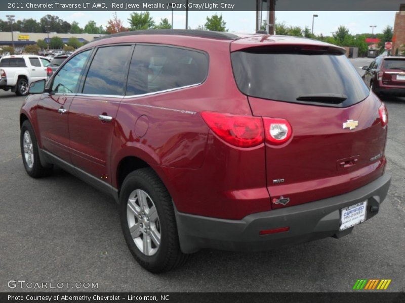 Red Jewel Metallic / Dark Gray/Light Gray 2011 Chevrolet Traverse LT AWD