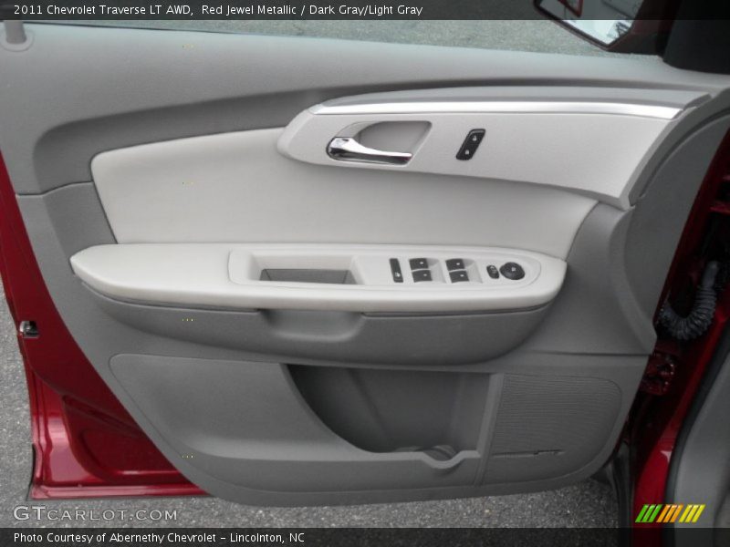 Red Jewel Metallic / Dark Gray/Light Gray 2011 Chevrolet Traverse LT AWD