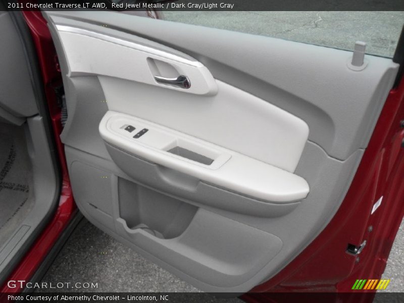 Red Jewel Metallic / Dark Gray/Light Gray 2011 Chevrolet Traverse LT AWD