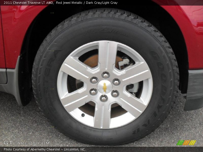 Red Jewel Metallic / Dark Gray/Light Gray 2011 Chevrolet Traverse LT AWD