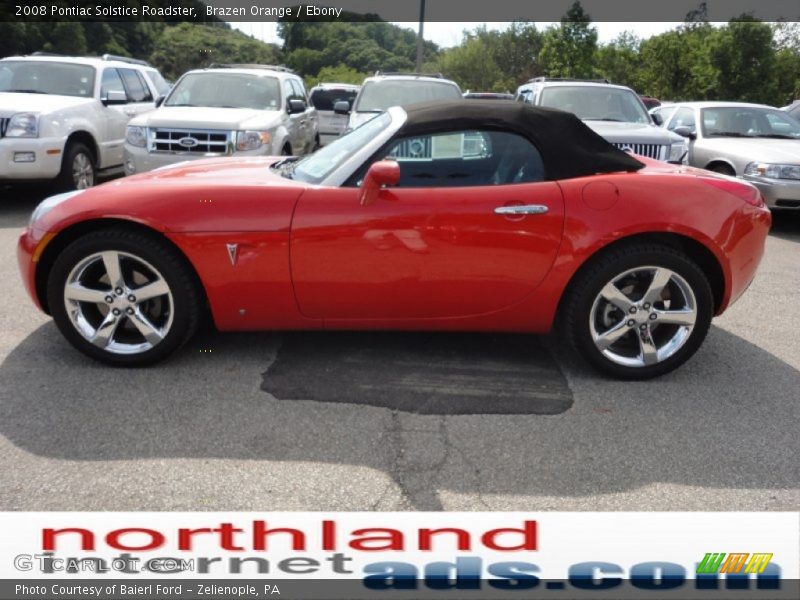 Brazen Orange / Ebony 2008 Pontiac Solstice Roadster