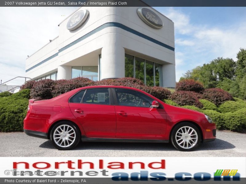 Salsa Red / Interlagos Plaid Cloth 2007 Volkswagen Jetta GLI Sedan