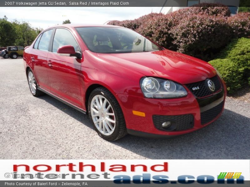 Salsa Red / Interlagos Plaid Cloth 2007 Volkswagen Jetta GLI Sedan