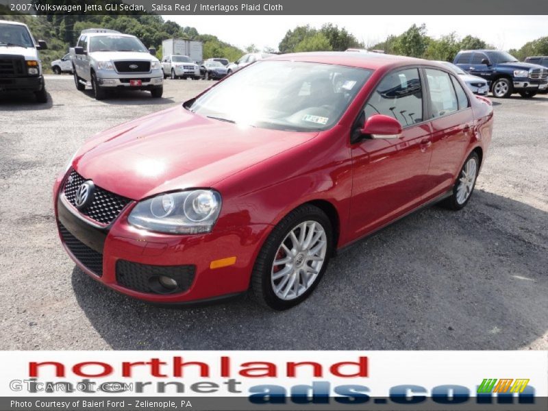 Salsa Red / Interlagos Plaid Cloth 2007 Volkswagen Jetta GLI Sedan