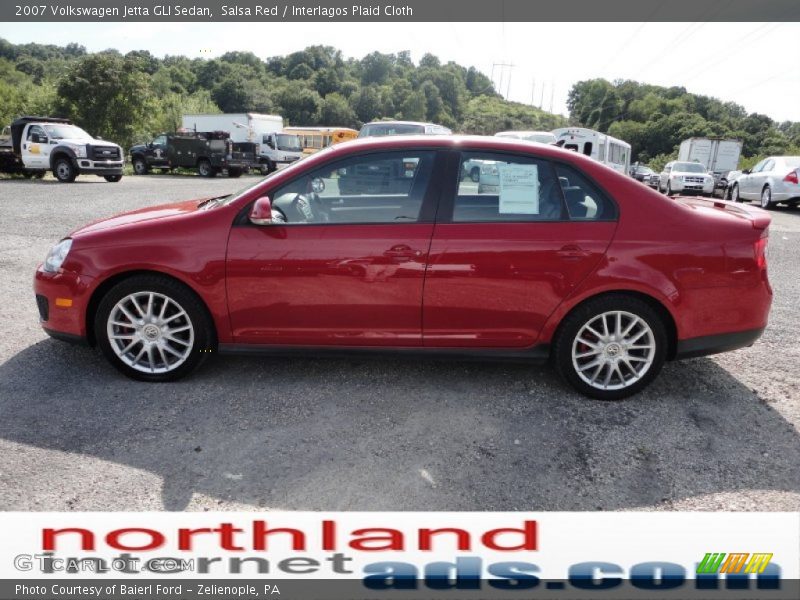Salsa Red / Interlagos Plaid Cloth 2007 Volkswagen Jetta GLI Sedan